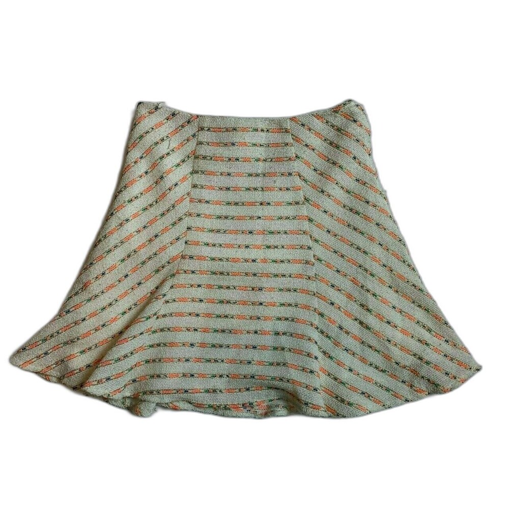 Maeve Womens Skirt Size 6 Fit Flare Back Zip Lined Cotton Blend